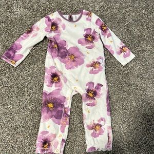 Burt’s Bees baby, 18 month, white and purple with cute ruffle bum.